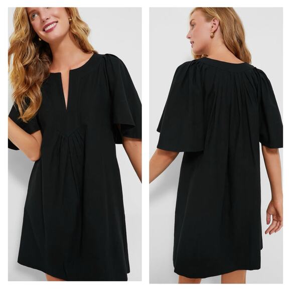 Pomander Place Dresses & Skirts - Tuckernuck Pomander Place Womens Finley Flutter Sleeve Dress Size L Black Cotton